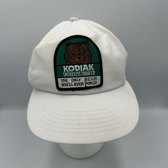 Vintage Kodiak‎ Chewing Tobacco Hat Snapback Hat White Twill Baseball Cap - Picture 1 of 7